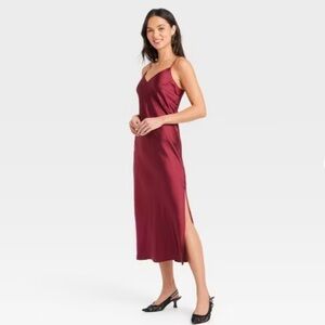 Burgundy Midi Slip Dress